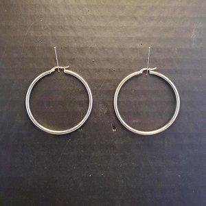 Large Sterling Silver Hoop Earrings